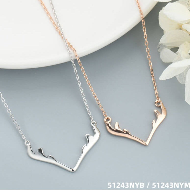 sterling silver anlter necklace