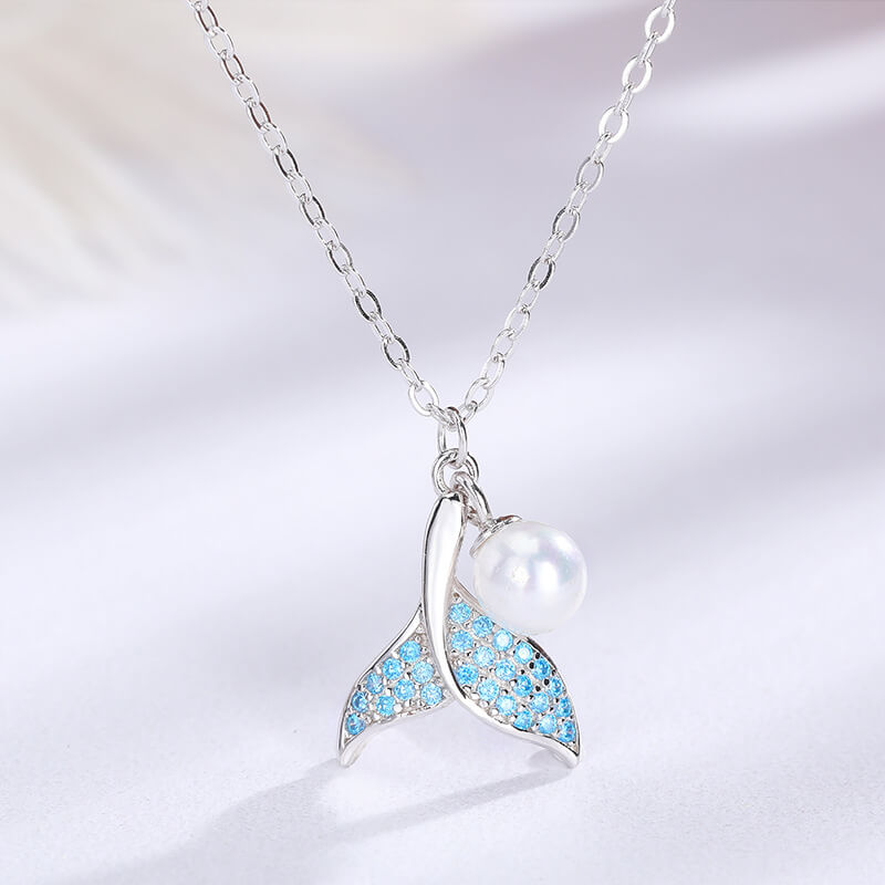blue diamond tail pearl pendant singapore