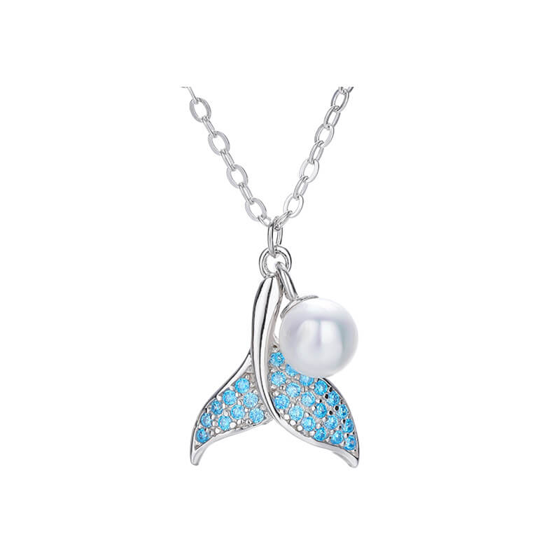 blue diamond tail pearl pendant amazon