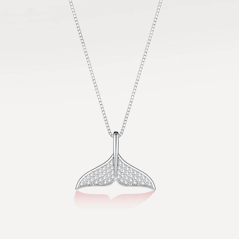diamond whale tail necklace
