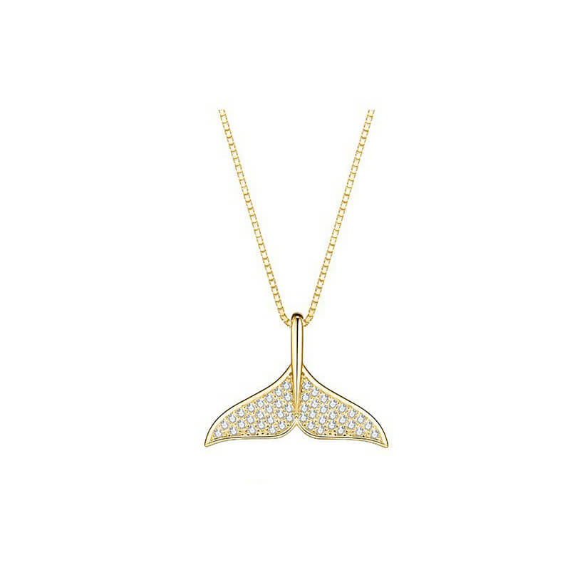 whale tail pave diamond necklace