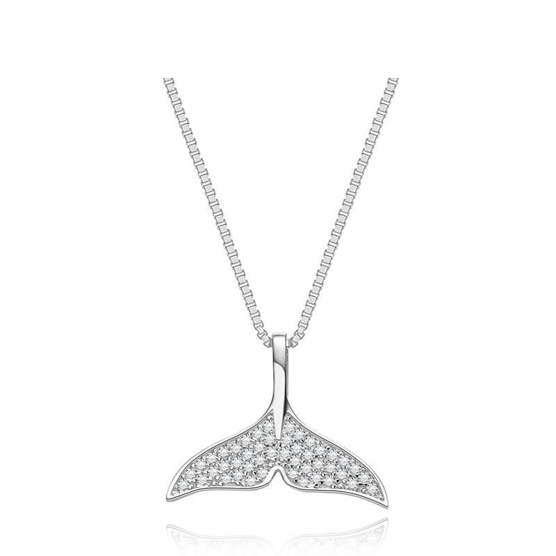 whale tail necklace diamond
