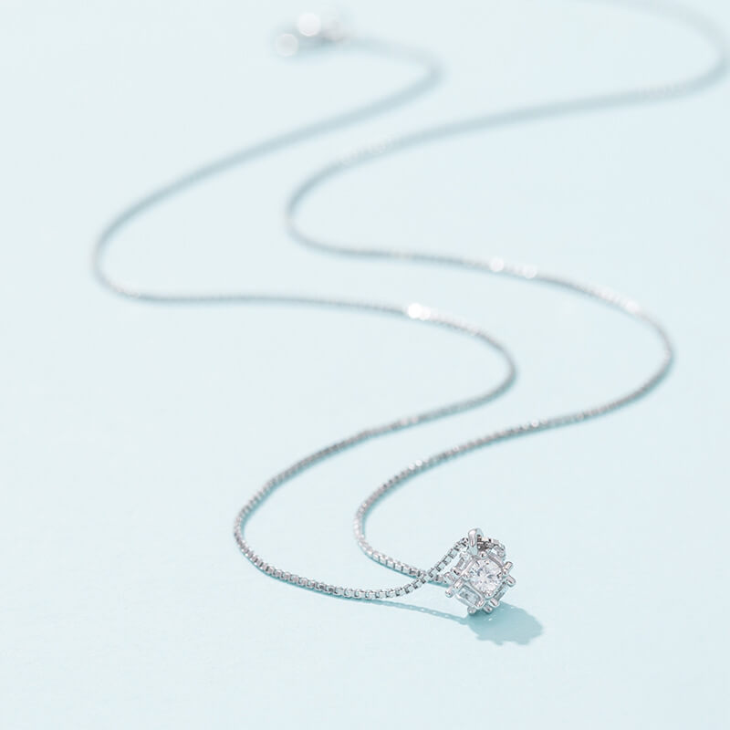 crystal cube necklace