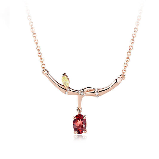 oval garnet necklace