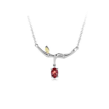 red oval diamond pendant silver