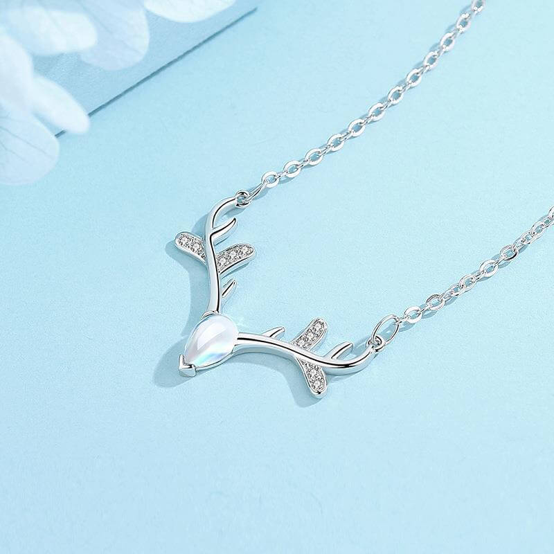 zircon crystal antler necklace