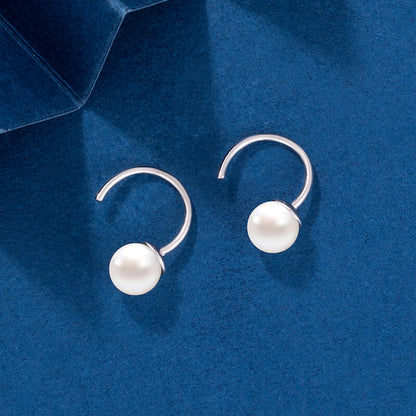 hoop pearl earrings