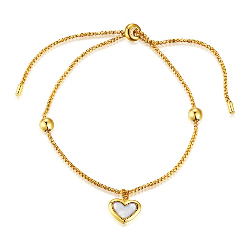 silver heart bracelet gold color