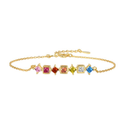 colorful diamond bracelet silver