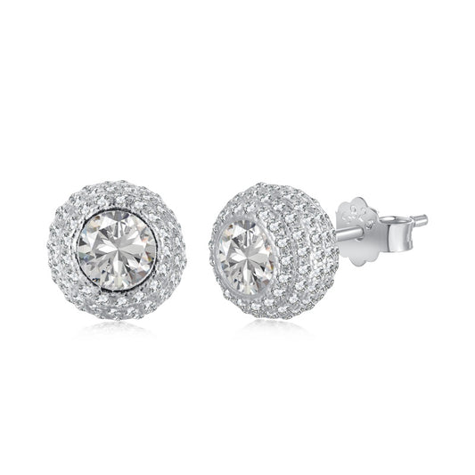 pave diamond earrings white gold color