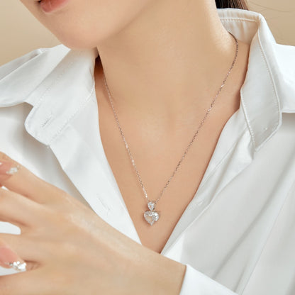 diamond heart solitaire necklace