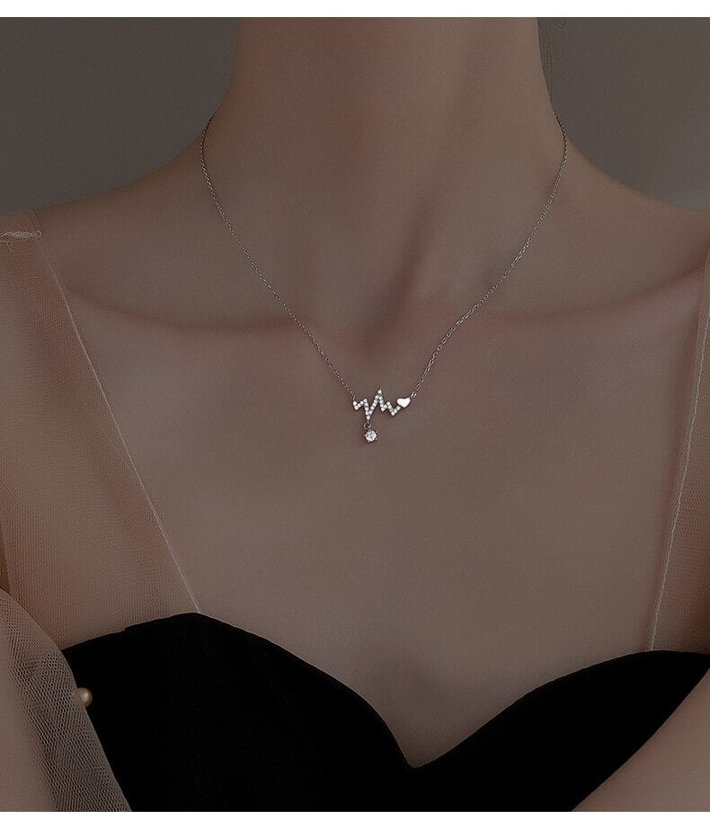 heartbeat necklace silver