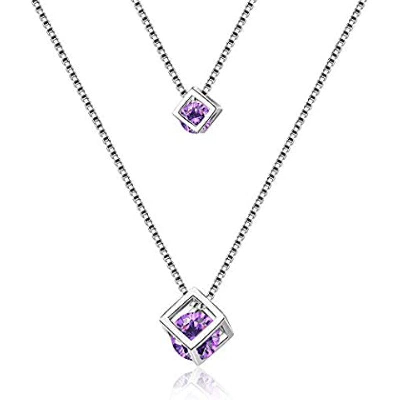 diamond cube necklace