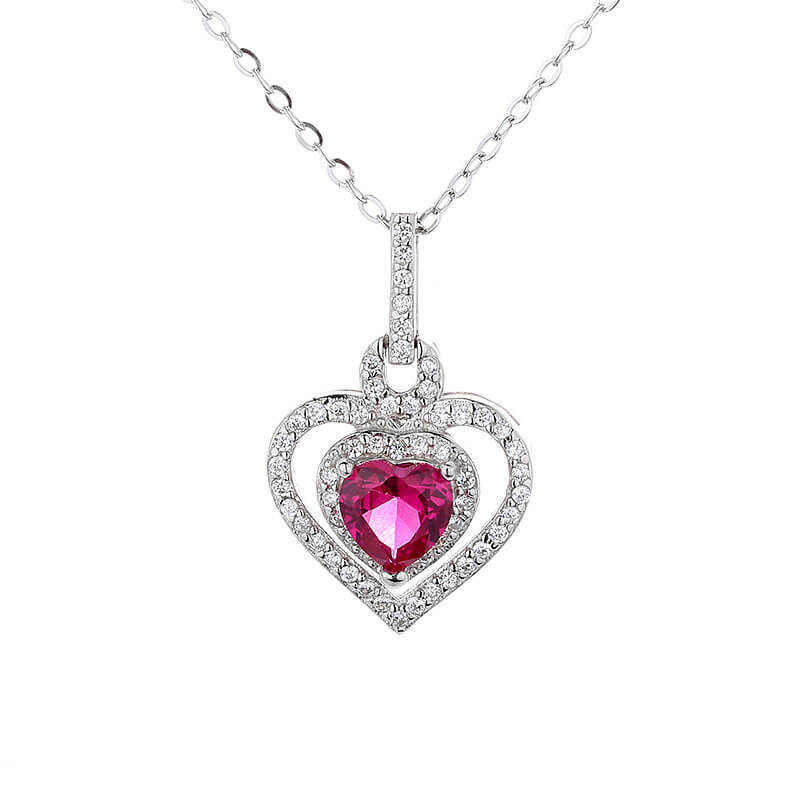 pink sapphire necklace white gold