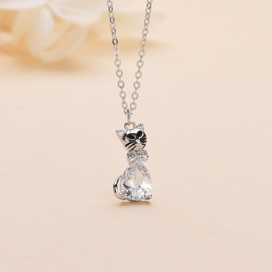 swarovski crystal cat necklace