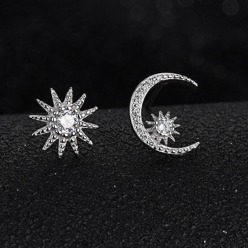 diamond moon star earrings