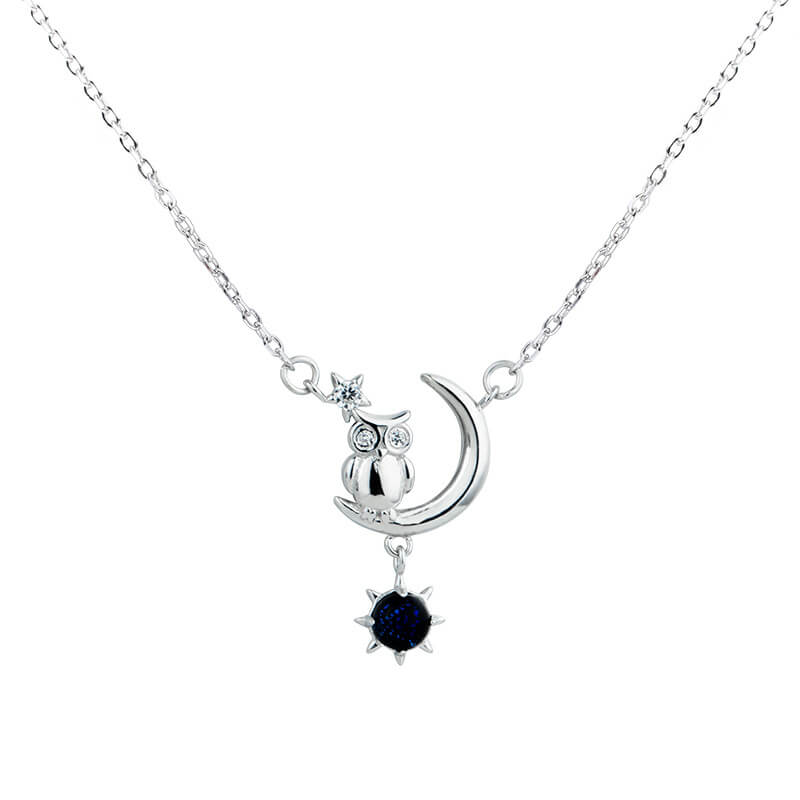  owl moon star necklace
