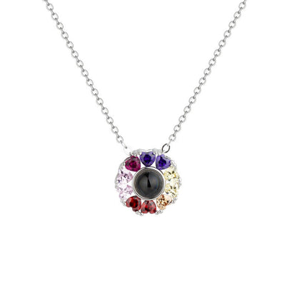 colorful diamond projection pendant