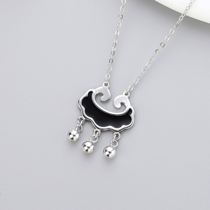 Silver Longevity Lock Pendant Necklace for Women