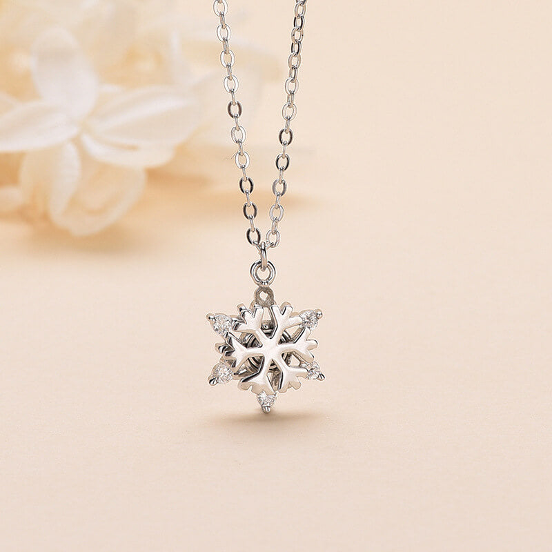 sterling silver snowflake necklace+