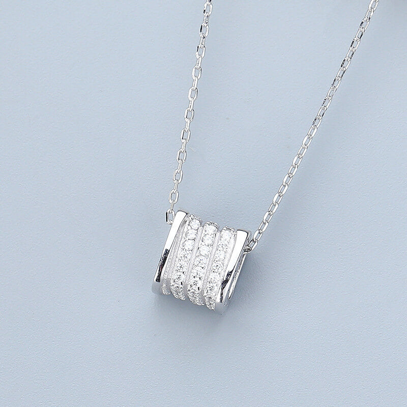 cylinder diamond pendant