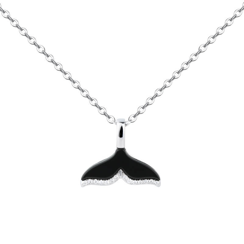whale tail necklace with diamonds