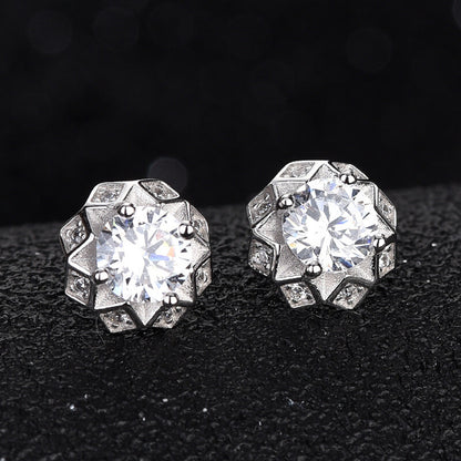 silver diamond stud earrings