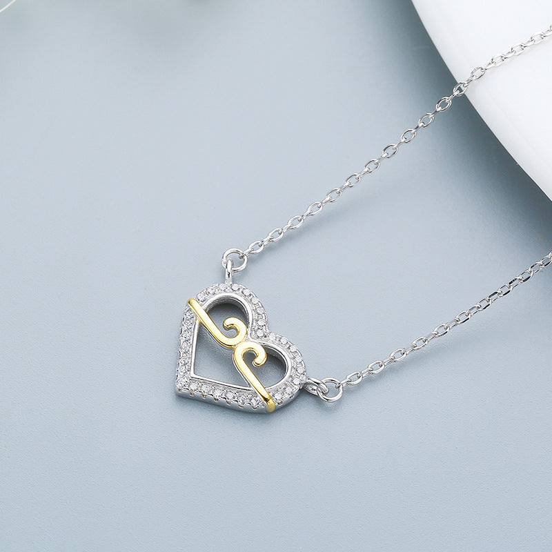 diamond heart pendant necklace silver