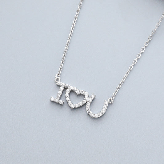 I love u diamond pendant necklace