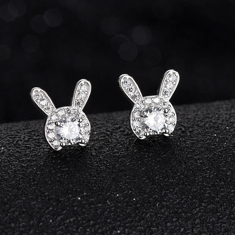 diamond rabbit earring