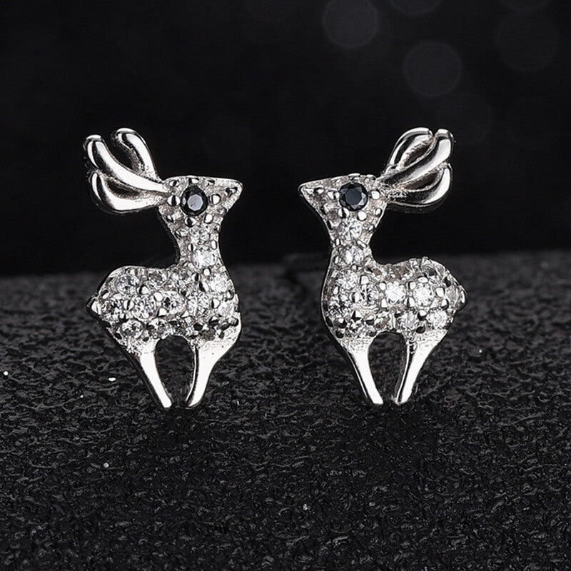 pave diamond deer earring