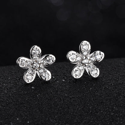 diamond flower earrings