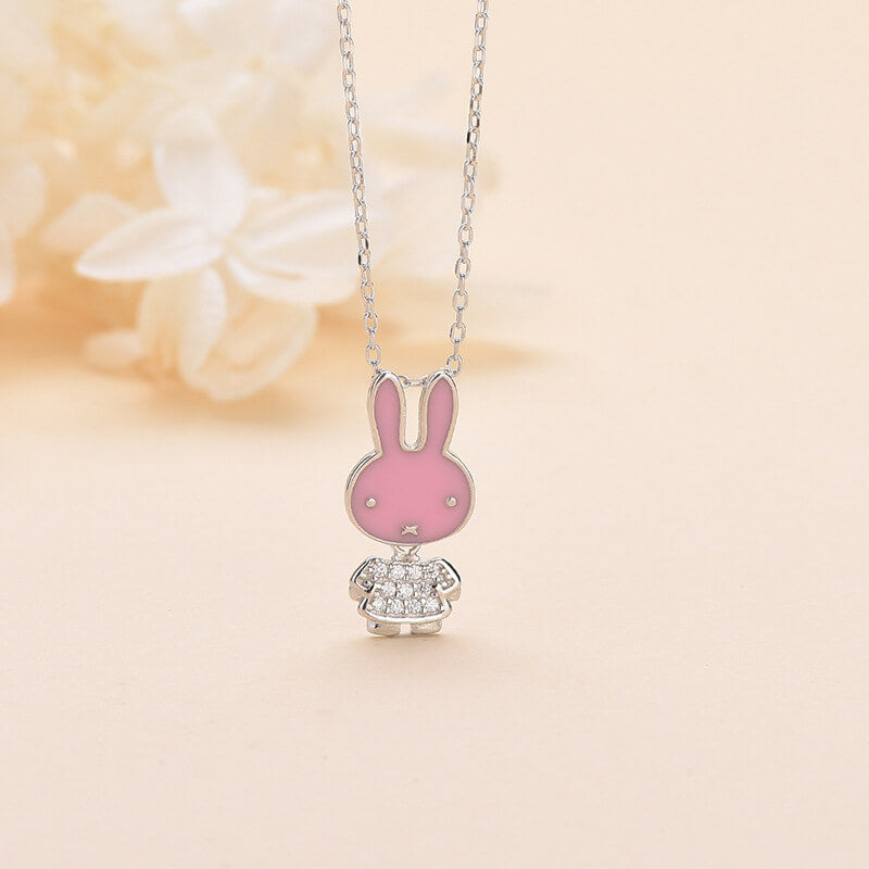 diamond rabbit pendant silver