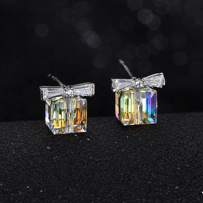 square crystal earrings