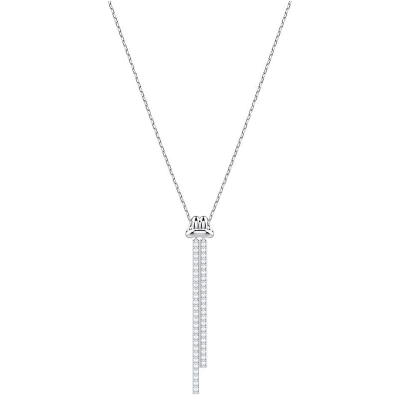 white gold diamond vertical bar necklace