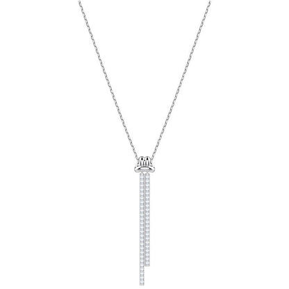 white gold diamond vertical bar necklace