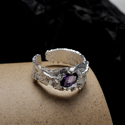 Rough Silver Setting Amethyst

