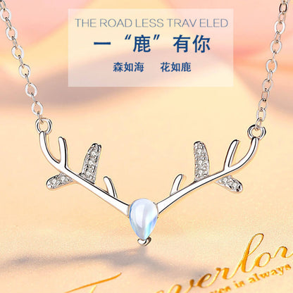 antler necklace for women gold