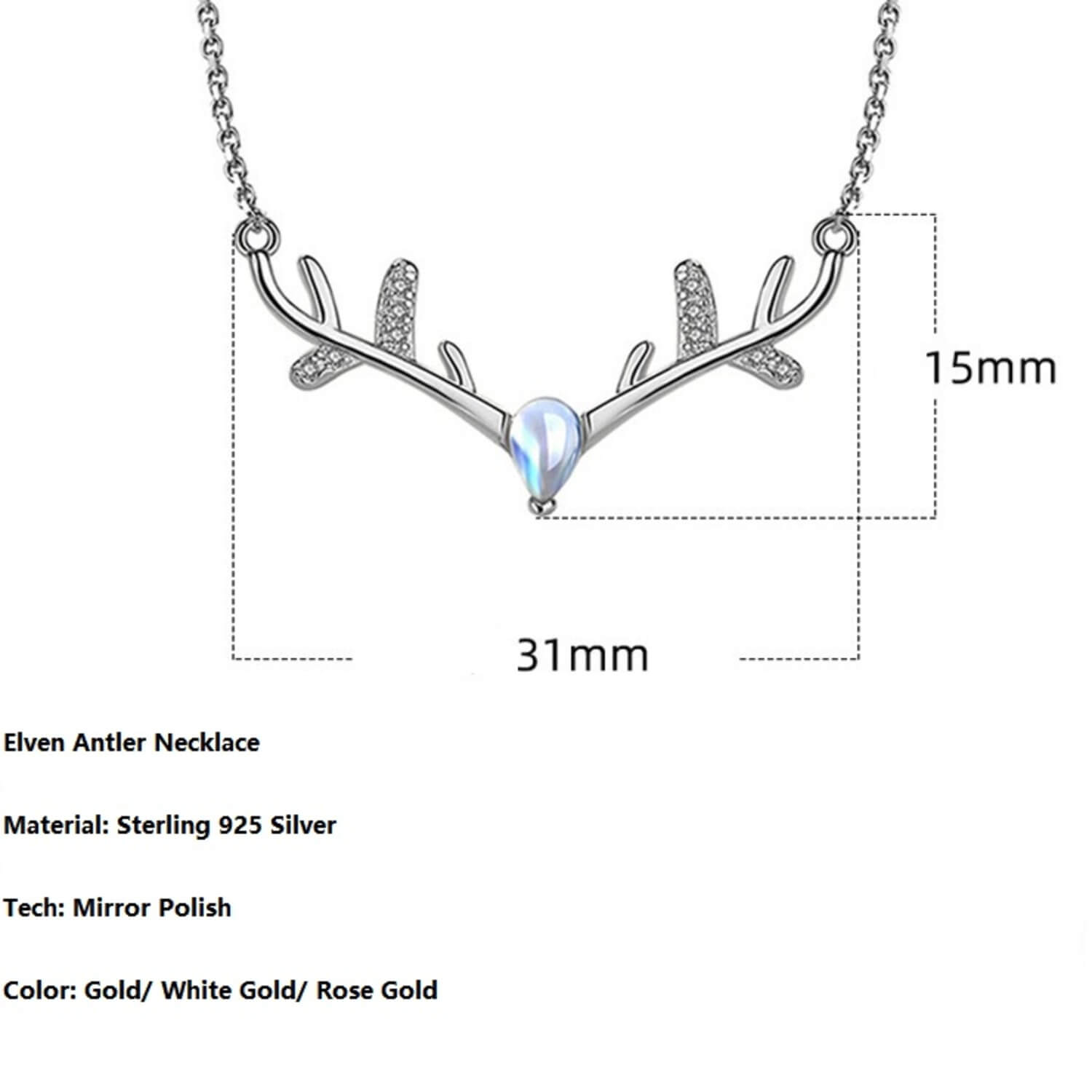 antler necklace for women wedding