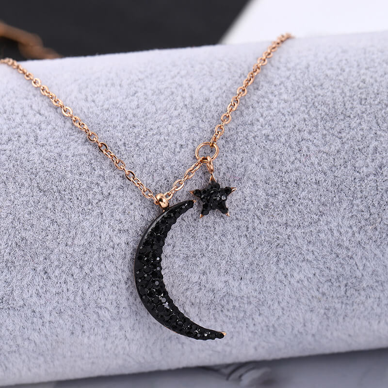 diamond moon and star necklace