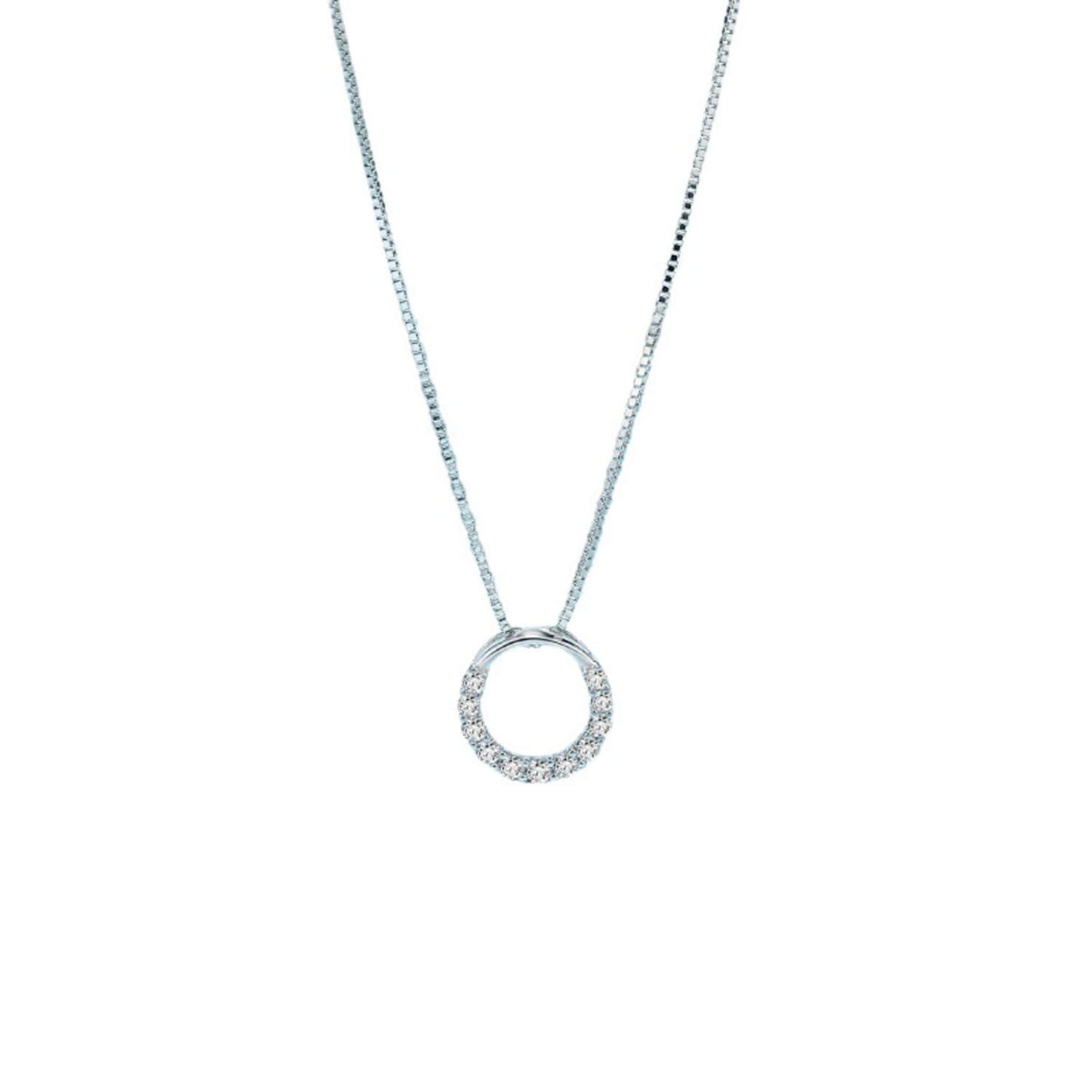 s925 diamond circle necklace