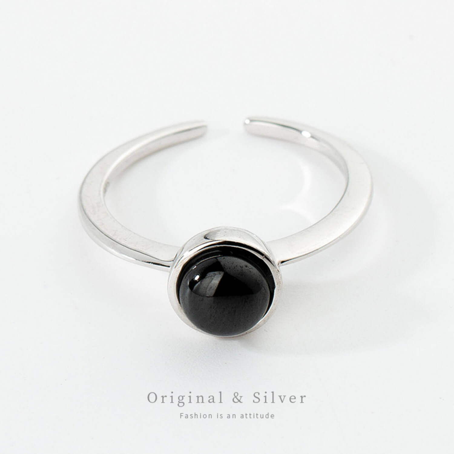 	 round black onyx ring