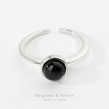 round black onyx ring