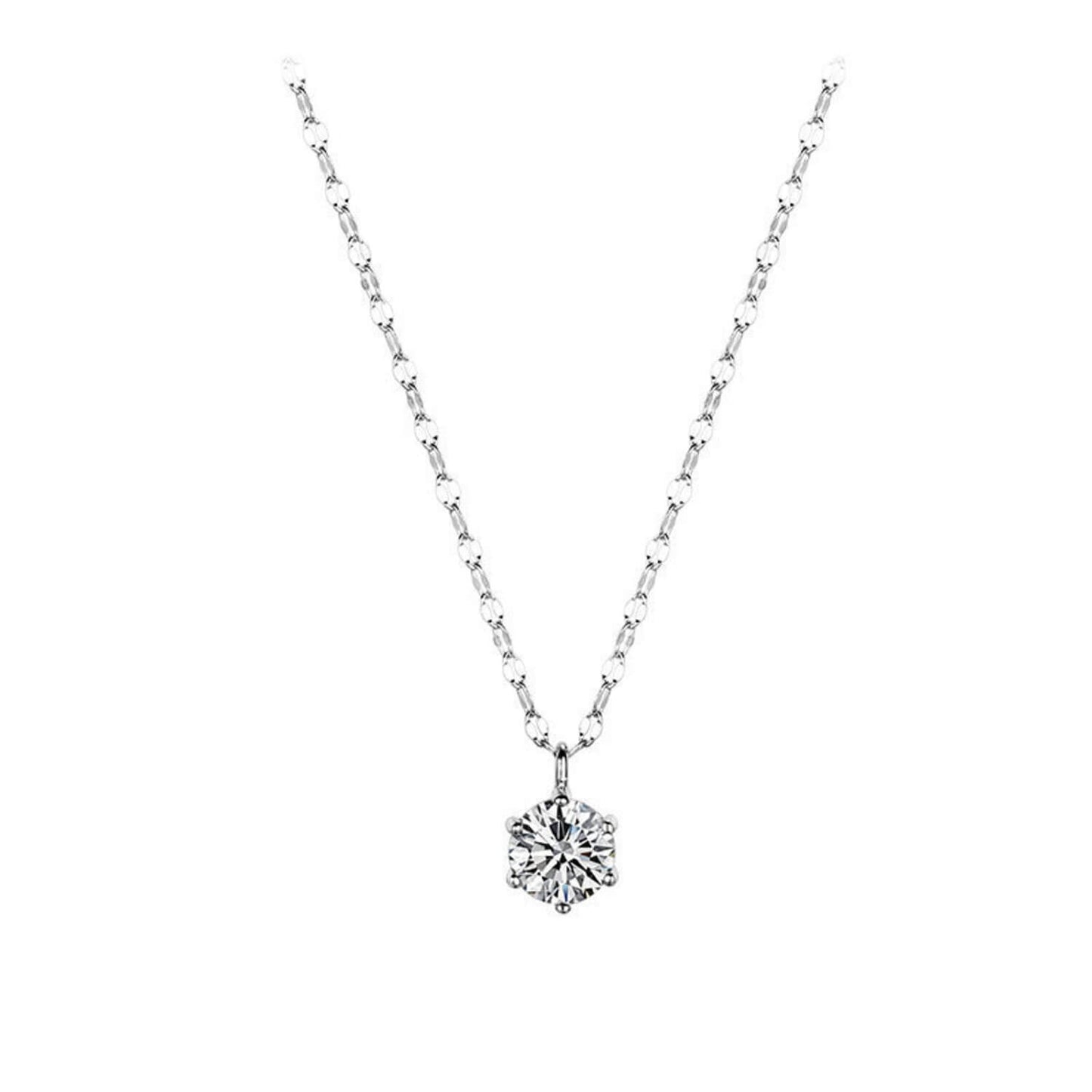 solitaire diamond pendant white gold