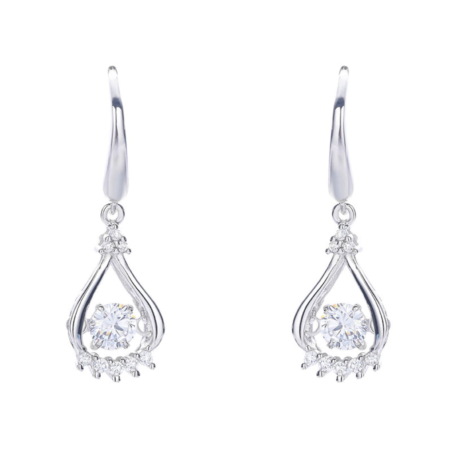 diamond drop hook earrings