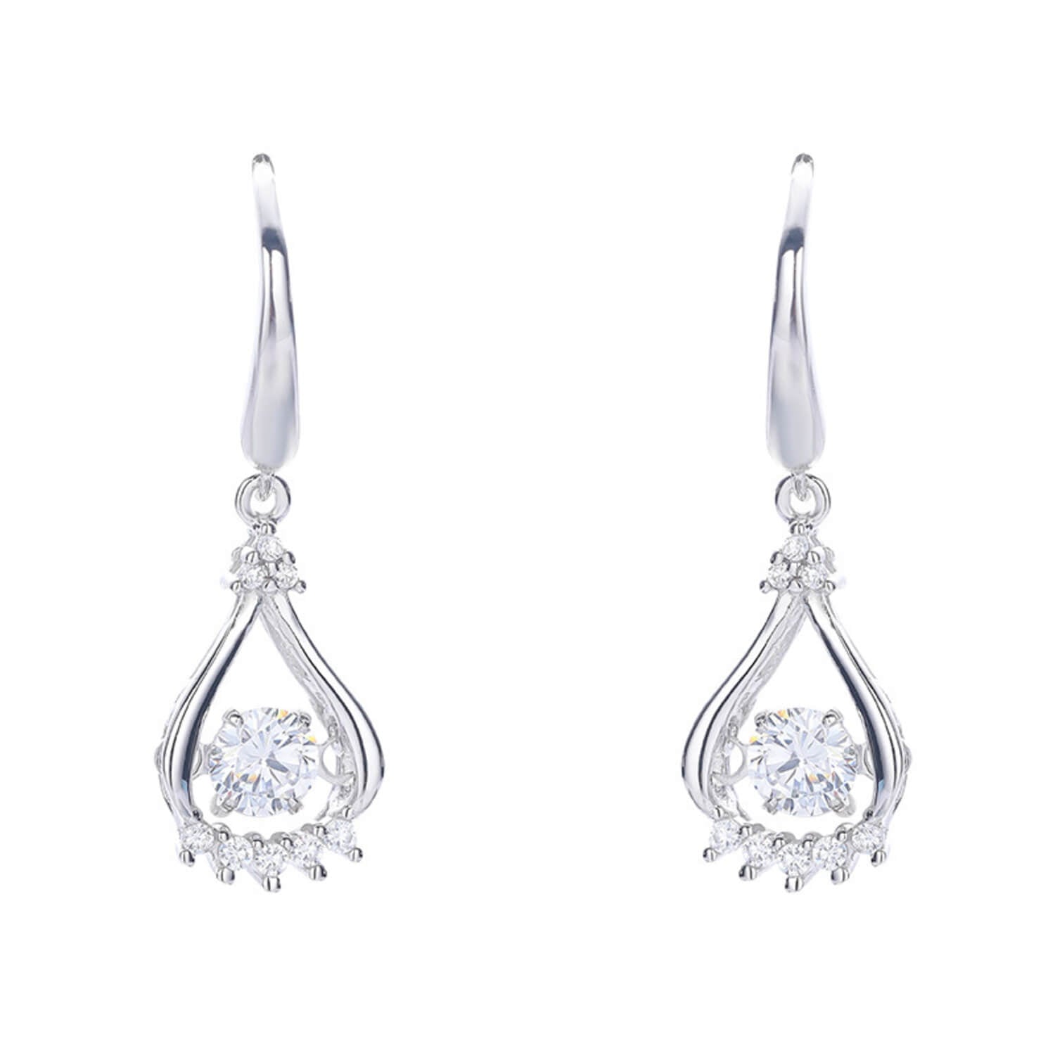 diamond drop hook earrings