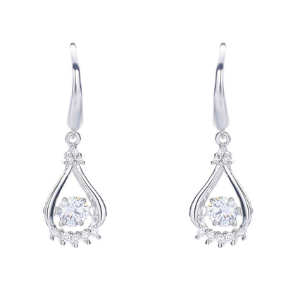 diamond drop hook earrings