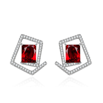 925 Sterling Silver with 18K White Gold Plated Cubic Zirconia Halo Stud Earrings for Women