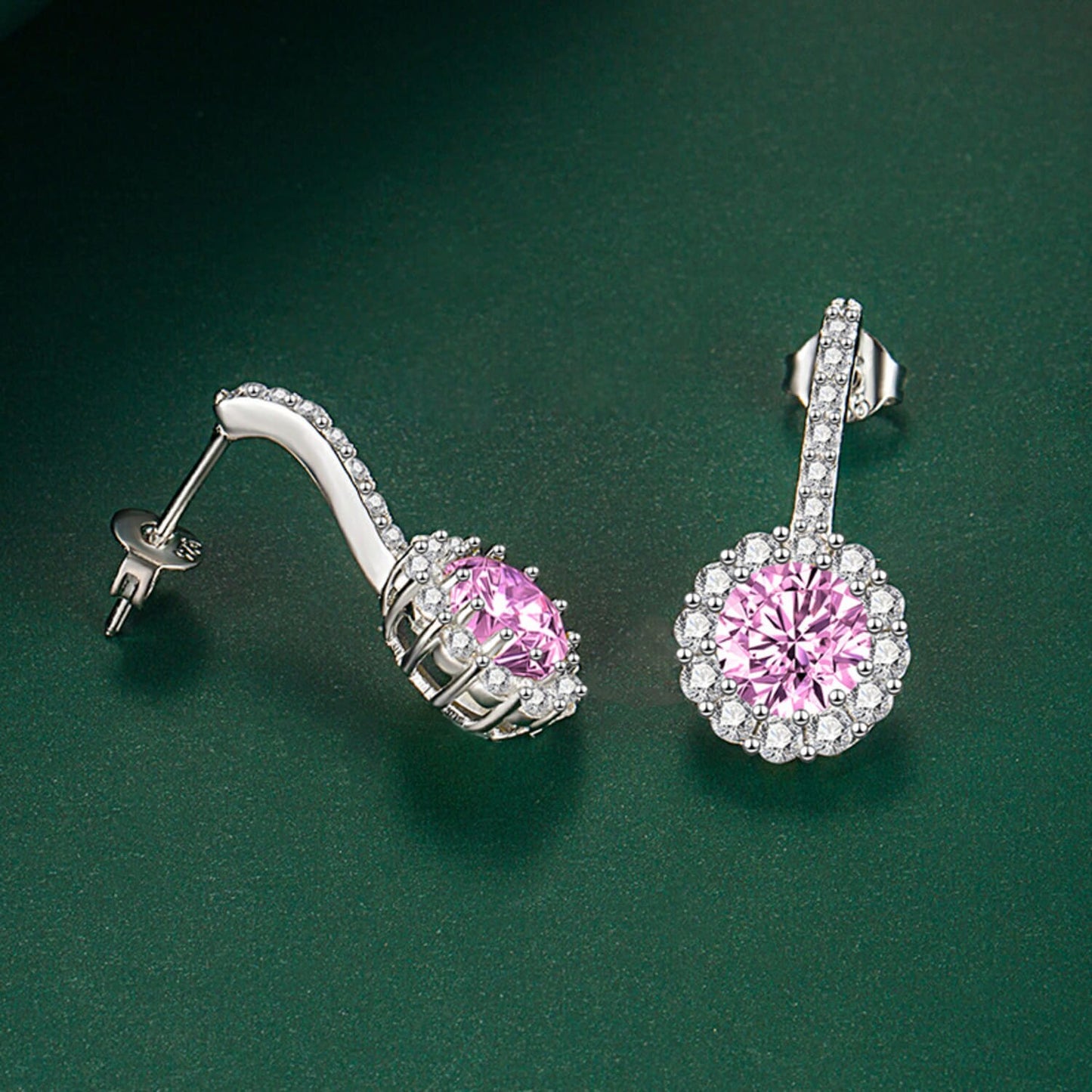 Glamorous Round Halo Earrings
