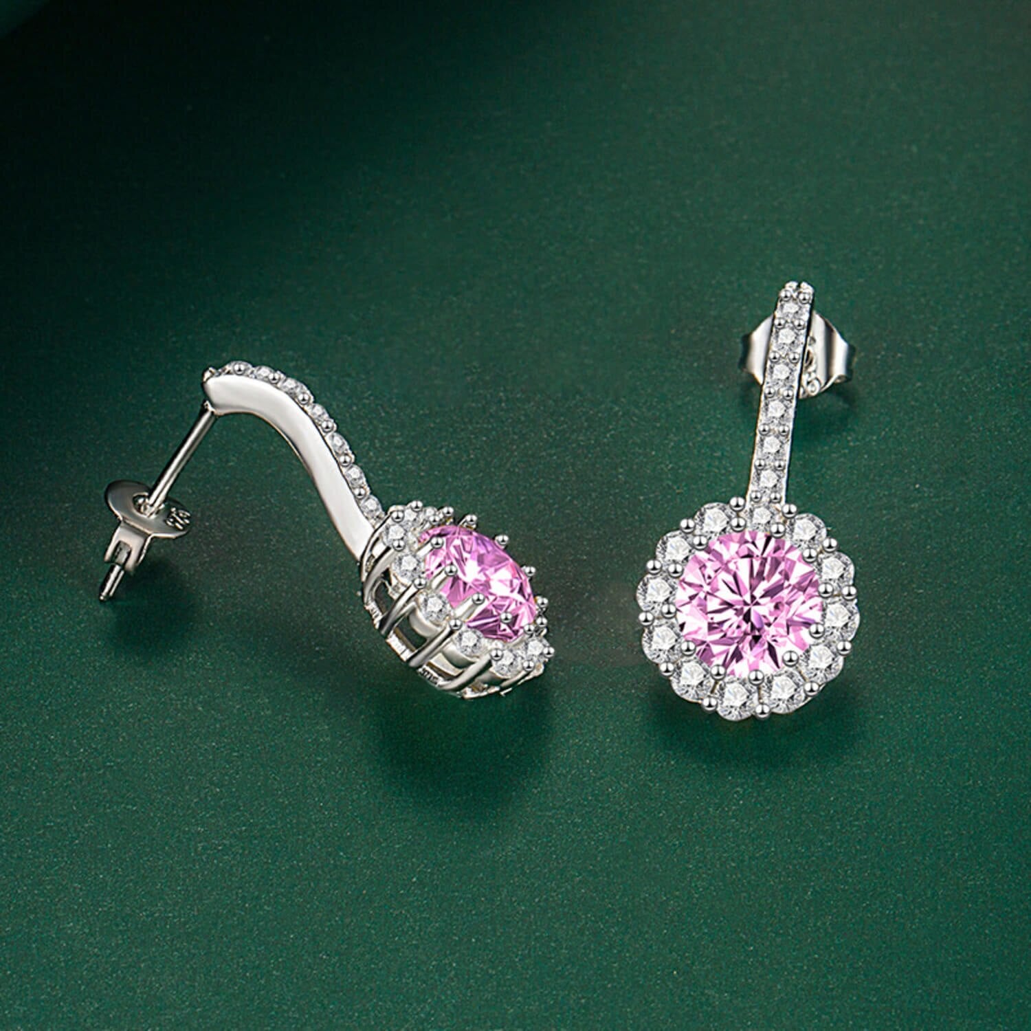 Glamorous Round Halo Earrings